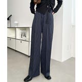 センタープレスツータックセミワイドストライプパンツ | moment+ | 詳細画像20 