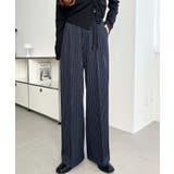 センタープレスツータックセミワイドストライプパンツ | moment+ | 詳細画像22 