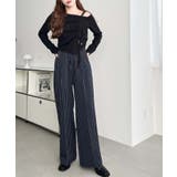 センタープレスツータックセミワイドストライプパンツ | moment+ | 詳細画像23 