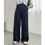 センタープレスツータックセミワイドストライプパンツ | moment+ | 詳細画像25 