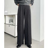 センタープレスツータックセミワイドストライプパンツ | moment+ | 詳細画像29 