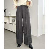 センタープレスツータックセミワイドストライプパンツ | moment+ | 詳細画像3 