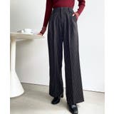 センタープレスツータックセミワイドストライプパンツ | moment+ | 詳細画像32 