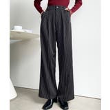 センタープレスツータックセミワイドストライプパンツ | moment+ | 詳細画像34 