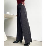 センタープレスツータックセミワイドストライプパンツ | moment+ | 詳細画像35 