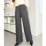 センタープレスツータックセミワイドストライプパンツ | moment+ | 詳細画像4 