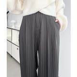 センタープレスツータックセミワイドストライプパンツ | moment+ | 詳細画像9 