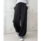 ブラック | 裏毛ストレートスウェットパンツ 綿100%ヘビーウェイト | moment+