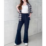 裏毛スウェットフレアパンツ 綿100％ヘビーウエイト | moment+ | 詳細画像13 