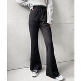 ブラック | 裏毛スウェットフレアパンツ 綿100％ヘビーウエイト | moment+