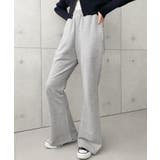 杢グレー | 裏毛スウェットフレアパンツ 綿100％ヘビーウエイト | moment+