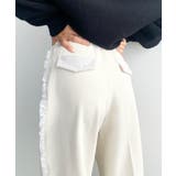 サイドレースハイウエストツータックセミワイドスラックスパンツ | moment+ | 詳細画像11 