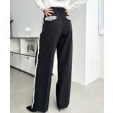 サイドレースハイウエストツータックセミワイドスラックスパンツ | moment+ | 詳細画像16 