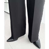 サイドレースハイウエストツータックセミワイドスラックスパンツ | moment+ | 詳細画像23 