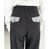 サイドレースハイウエストツータックセミワイドスラックスパンツ | moment+ | 詳細画像24 