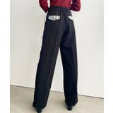 サイドレースハイウエストツータックセミワイドスラックスパンツ | moment+ | 詳細画像28 