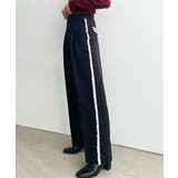 サイドレースハイウエストツータックセミワイドスラックスパンツ | moment+ | 詳細画像29 