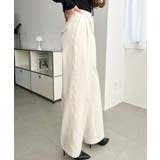 サイドレースハイウエストツータックセミワイドスラックスパンツ | moment+ | 詳細画像3 