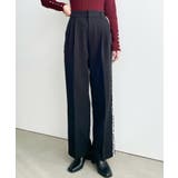 サイドレースハイウエストツータックセミワイドスラックスパンツ | moment+ | 詳細画像30 