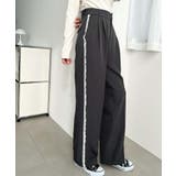 サイドレースハイウエストツータックセミワイドスラックスパンツ | moment+ | 詳細画像33 