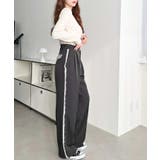 サイドレースハイウエストツータックセミワイドスラックスパンツ | moment+ | 詳細画像36 