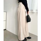 サイドレースハイウエストツータックセミワイドスラックスパンツ | moment+ | 詳細画像38 