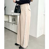 サイドレースハイウエストツータックセミワイドスラックスパンツ | moment+ | 詳細画像39 