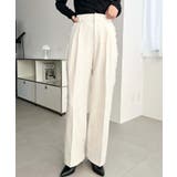 サイドレースハイウエストツータックセミワイドスラックスパンツ | moment+ | 詳細画像4 