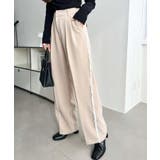 サイドレースハイウエストツータックセミワイドスラックスパンツ | moment+ | 詳細画像40 