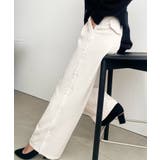 サイドレースハイウエストツータックセミワイドスラックスパンツ | moment+ | 詳細画像9 