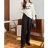 カットジョーゼットセンタープレスストレートスラックスパンツ | moment+ | 詳細画像43 