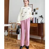 カットジョーゼットセンタープレスストレートスラックスパンツ | moment+ | 詳細画像63 