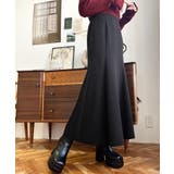 ブラック | カットジョーゼットマーメイドフレアスカート | moment+