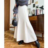 アイボリー | カットジョーゼットマーメイドフレアスカート | moment+