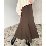 ブラウン | カットジョーゼットマーメイドフレアスカート | moment+