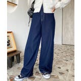 デニム＆ツイルハイウェストストレートパンツ | moment+ | 詳細画像11 