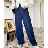 デニム＆ツイルハイウェストストレートパンツ | moment+ | 詳細画像12 