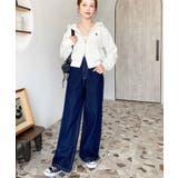 デニム＆ツイルハイウェストストレートパンツ | moment+ | 詳細画像15 