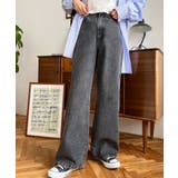 デニム＆ツイルハイウェストストレートパンツ | moment+ | 詳細画像16 