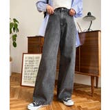 デニム&ツイルハイウェストストレートパンツ | moment+ | 詳細画像18