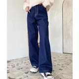 デニム&ツイルハイウェストストレートパンツ | moment+ | 詳細画像2