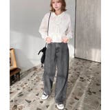 デニム&ツイルハイウェストストレートパンツ | moment+ | 詳細画像29