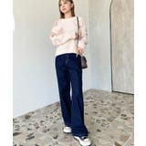 デニム＆ツイルハイウェストストレートパンツ | moment+ | 詳細画像4 