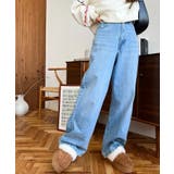 デニム＆ツイルハイウェストストレートパンツ | moment+ | 詳細画像43 