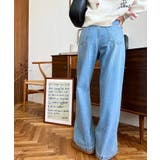 デニム＆ツイルハイウェストストレートパンツ | moment+ | 詳細画像44 