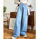 デニム&ツイルハイウェストストレートパンツ | moment+ | 詳細画像46