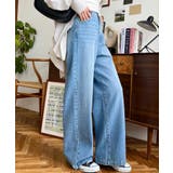 デニム＆ツイルハイウェストストレートパンツ | moment+ | 詳細画像50 