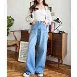 デニム＆ツイルハイウェストストレートパンツ | moment+ | 詳細画像52 