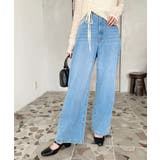 デニム＆ツイルハイウェストストレートパンツ | moment+ | 詳細画像53 