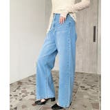 デニム＆ツイルハイウェストストレートパンツ | moment+ | 詳細画像54 